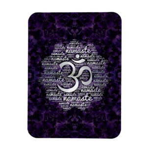 Íman Pearl Namaste Word Art no Lotus com símbolo OM