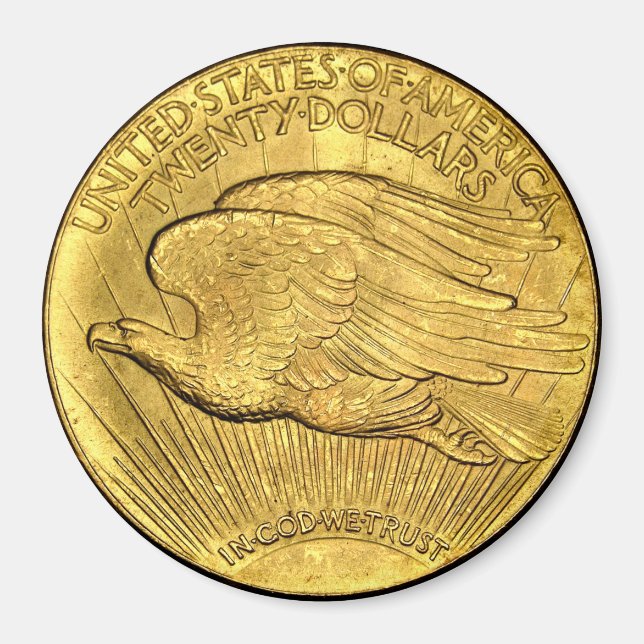 Íman Peça de Ouro Águia Americana de 20 Dólares (Frente)