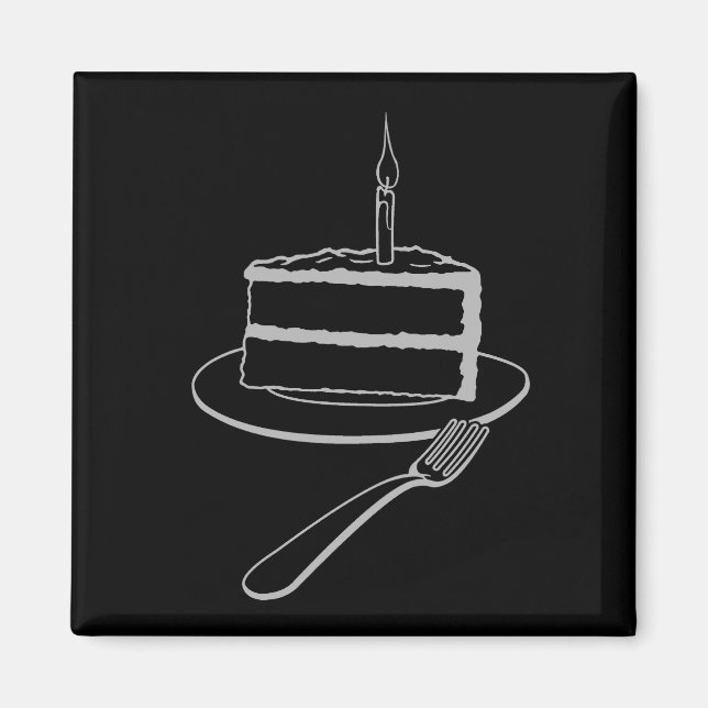 Íman Peça Exquisita de Design de Bolo, Aniversário ou E (Frente)