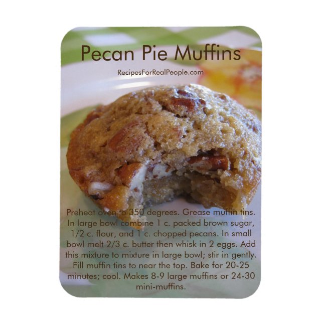 Íman Pecan Pie Muffins Recebe em Magneta Refrigeradora (Vertical)