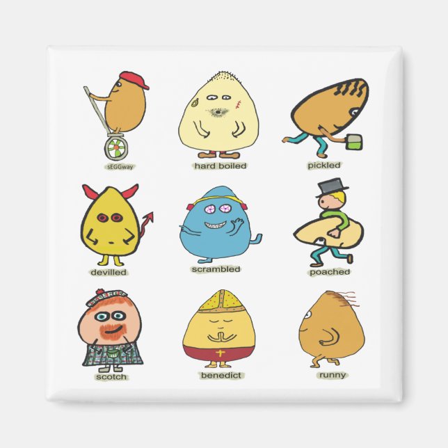 Íman Peças de Ovo Engraçadas (Frente)