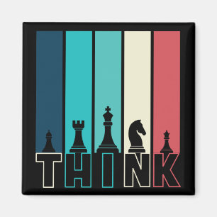 Íman Peças de Xadrez de Vintage Exclusivas Pensam Color