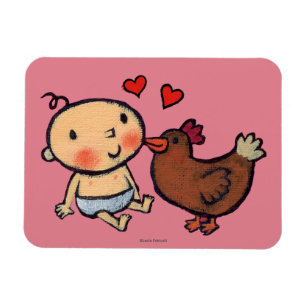 Íman Peck bonito da galinha de Brown no mordente para o