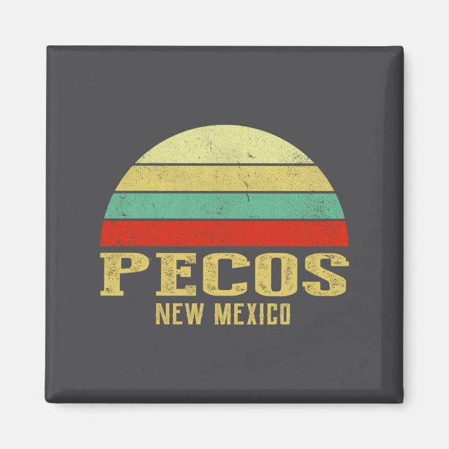 Íman Pecos New Mexico Vintage Retro Sunset _1  (Frente)