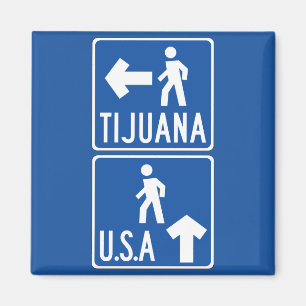 Íman Pedestrian Crossing Tijuana-USA, Traffic Sign, EUA