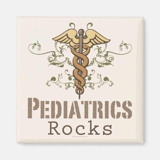 Íman Pediatria Rock Pediatra Caduceus Magnet (Frente)