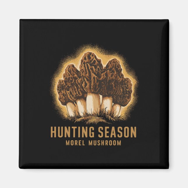 Íman Pedra de caça Engraçado Morel Mushroom Foraging (Frente)