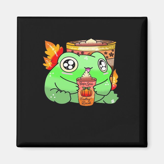 Íman Pedra-Sapo Cute Pumpkin Spice Latason (Frente)