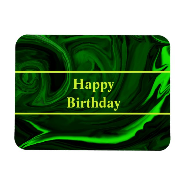 Íman pedra verde-malaquita de textura, personalizada (Horizontal)