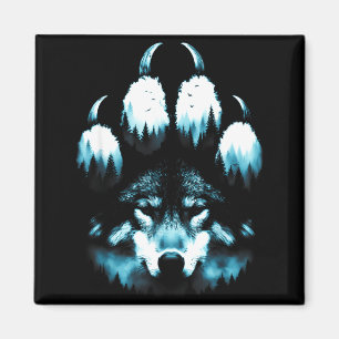 Íman Pegada Animais Amantes de Lobos Lobo Uivando Em Th