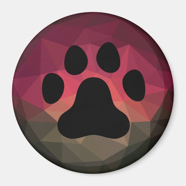 Íman Pegada animal, design geométrica da pata de estima (Frente)