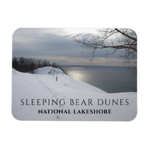 Íman Pegadas em neve, lago Michigan, Urso Dormindo