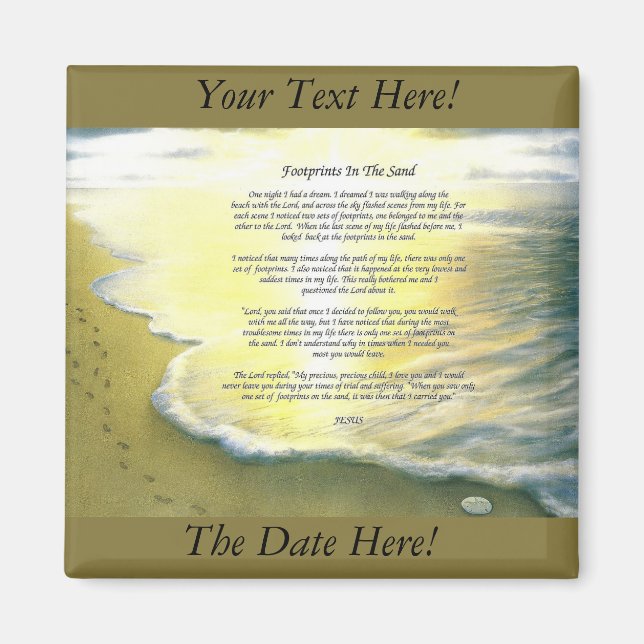 Íman Pegadas No Magneto Quadrado Da Areia De 2 Polegada (Frente)