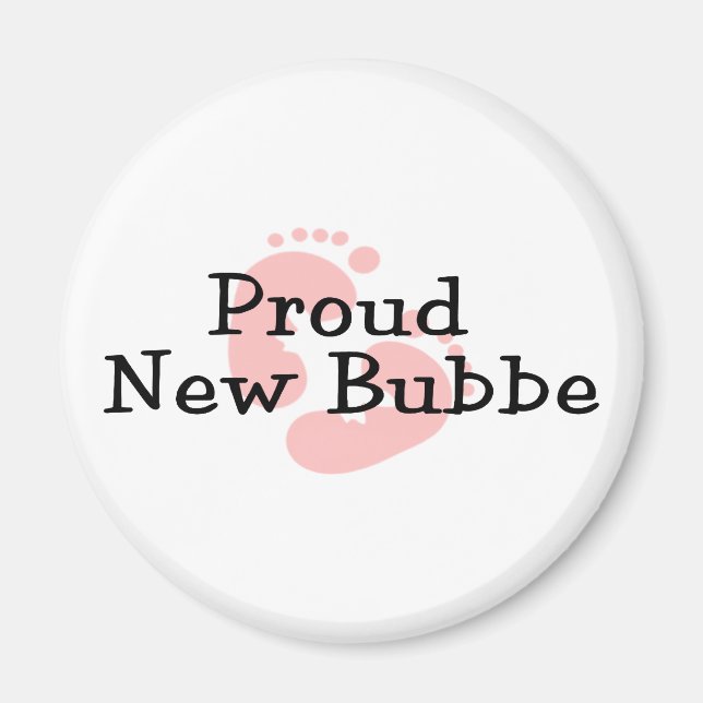 Íman Pegadas Orgulhosas de Nova Bebê Bubbe Menina (Frente)