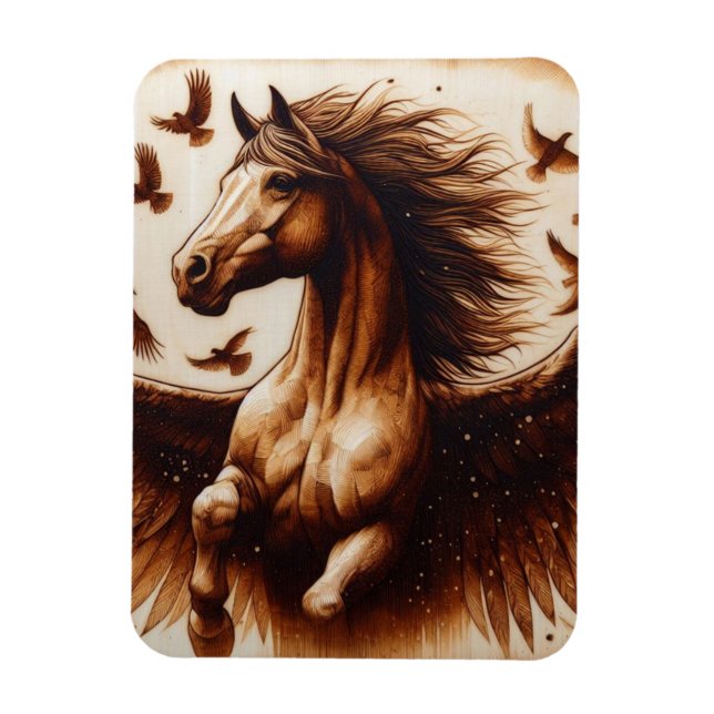 Íman Pegaus Sepia com Aves (Vertical)