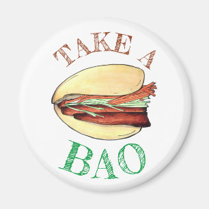 Íman PEGUE UMA Comida BAO BAO Bun Chinês de Taiwan