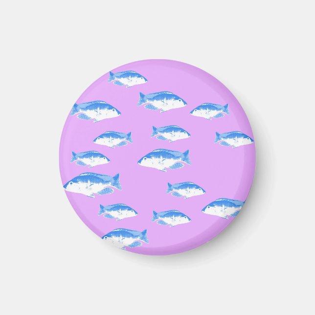 Íman Peixe azul em lilás (Frente)