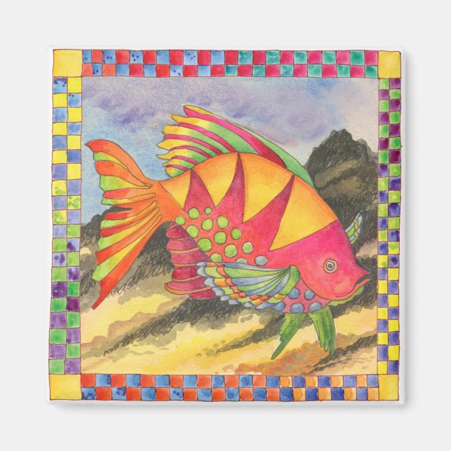 Íman Peixe com Borda Verificada #4 (Frente)