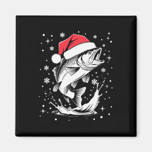 Íman Peixe de Chapéu de Natal Santa Engraçado Pescaria
