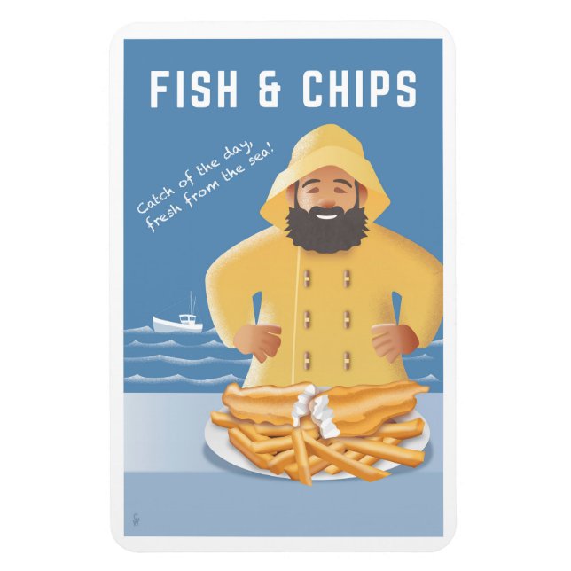 Íman Peixe e Batatas Fritas (Vertical)
