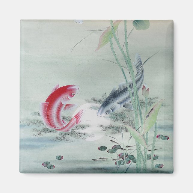 Íman Peixe Koi com Lotus (Frente)