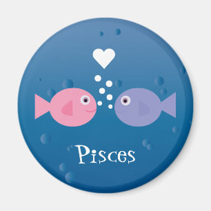 Íman Peixes bonitos cor-de-rosa & costume azul dos