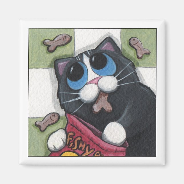 Íman Peixes Mortos - Magneta Gato (Frente)