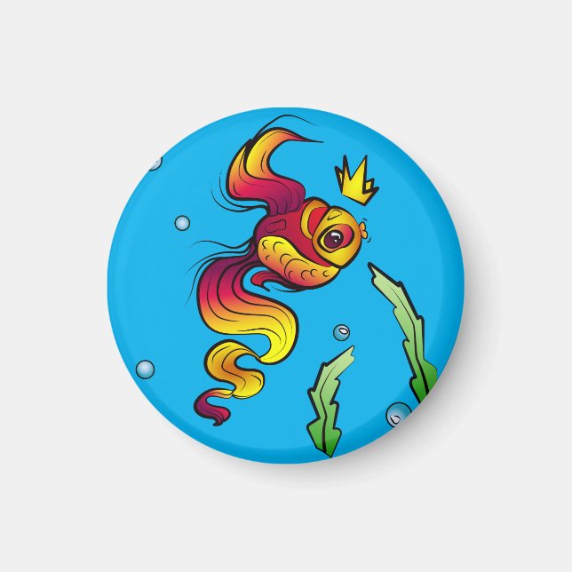 Íman Peixes Reais com Coroa Ouro (Frente)
