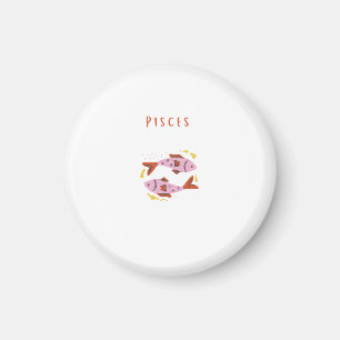 Íman Peixes Rosa, zodíaco, impressão de signo estelar