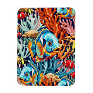 Íman Peixes Tropicais Vibrações Coloridas de Verão