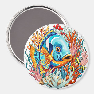 Íman Peixes Tropicais Vibrações Coloridas de Verão