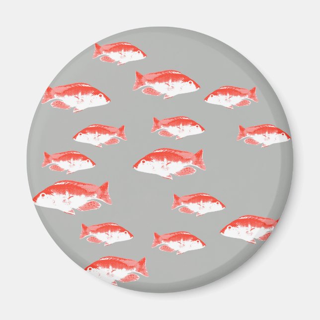 Íman Peixes vermelhos e cinzas (Frente)