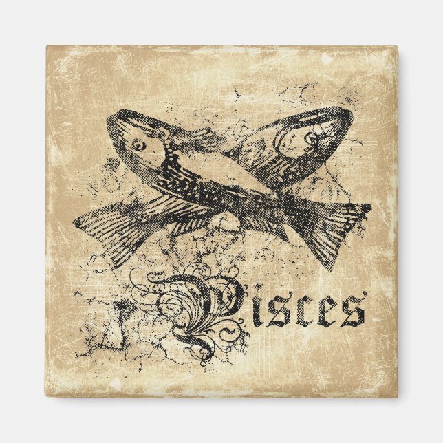 Íman Peixes Vintage Zodiac (Frente)