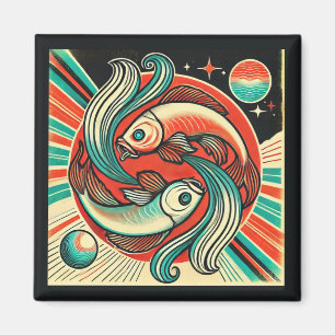Íman Peixes Zodiac Magnet Retro Design