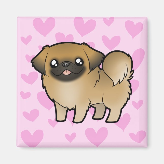 Íman Pekingese Love (corte de cachorrinho) (Frente)