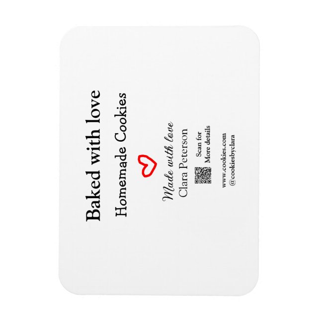 Íman Pelado com biscoitos caseiros acrescentam QR feito (Vertical)