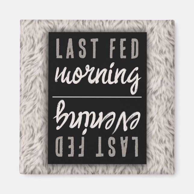 Íman Peles com pelo de coelho branco Cão com Comida de  (Frente)