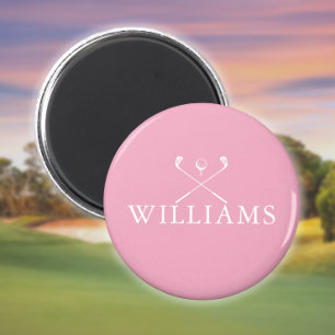 Íman Peles de Golfe de Nome Rosa Personalizado