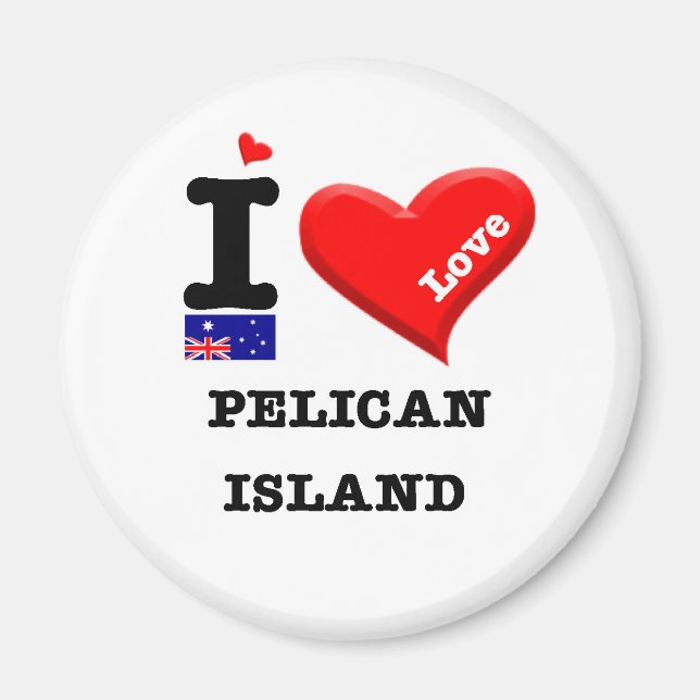 Íman PELICAN ISLAND - I Love (Frente)