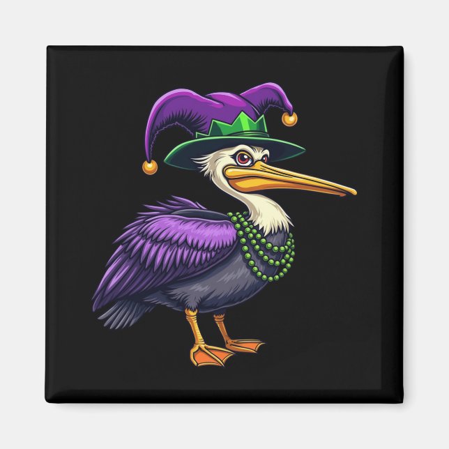 Íman Pelican Mardi Gras - Carnaval divertida para Amant (Frente)