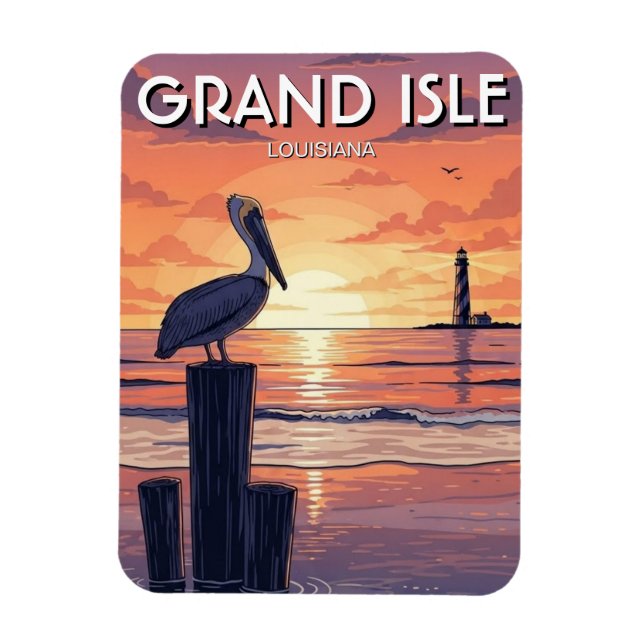 Íman Pelicano da Ilha Grande da Louisiana (Vertical)