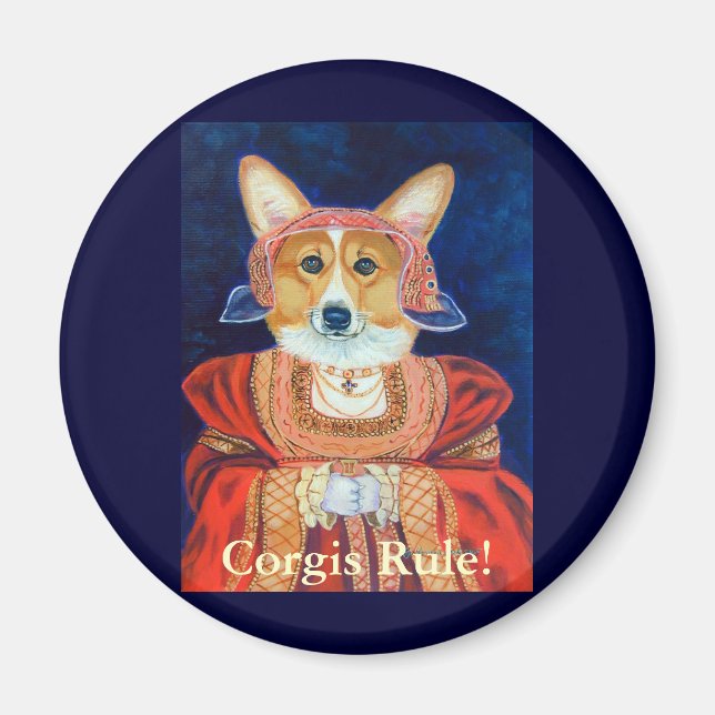 Íman Pembroke Welsh Corgi Queen Magnets (Frente)
