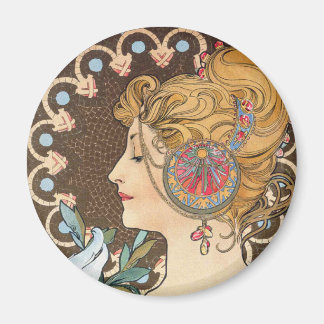 Íman Pena de Alphonse Mucha - Vintage Art Nouveau