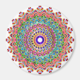 Íman Pena rosa Colorida Mandala Boho Circle Magnet