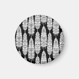 Íman Penas boho: padrão preto e branco