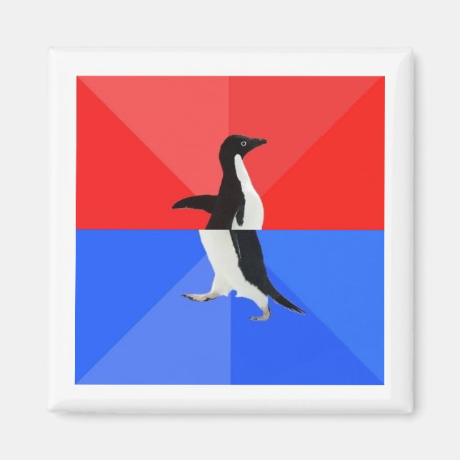 Íman Penguin-Advice Animal com Confusão Social (Frente)