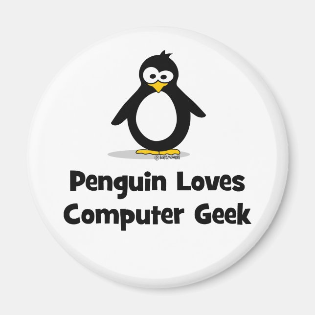 Íman Penguin ama o Geek do computador (Frente)