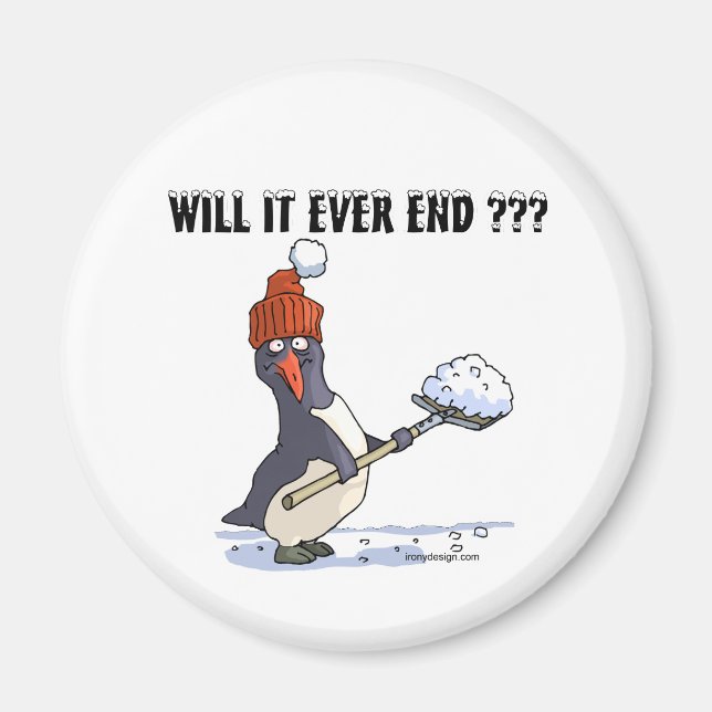 Íman Penguin com neve (Frente)