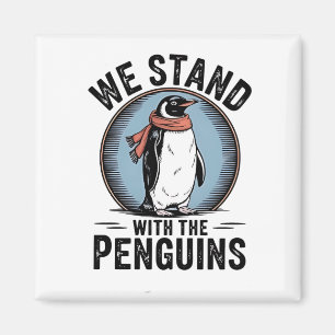 Íman Penguin Engraçado Resiste Protesto Contra Tarrifs