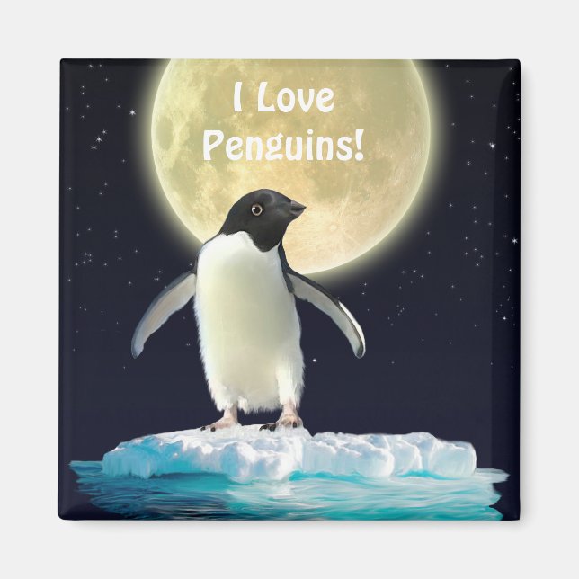 Íman PENGUIN MOON Penguin Lover Art Magnet (Frente)
